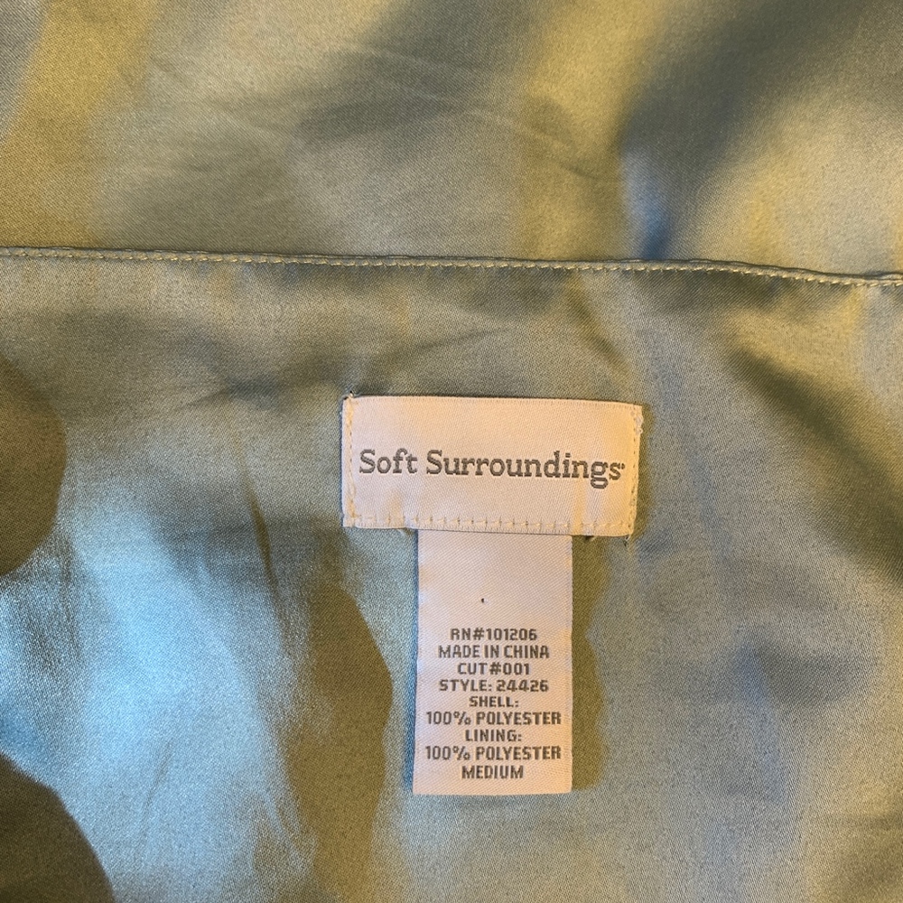 Soft Surroundings Silky Blue Lace Print Tank Top M - Picture 5 of 8